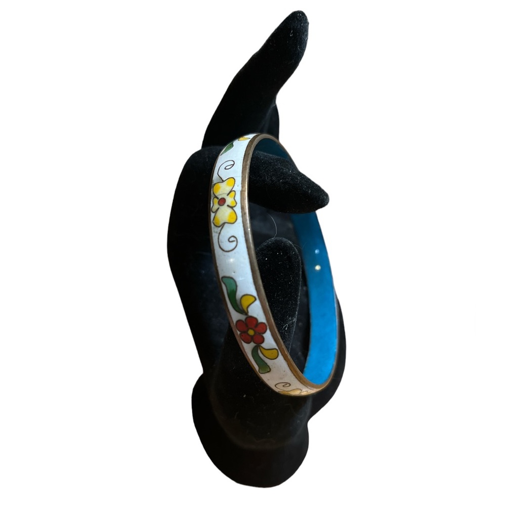 Estate Floral Enamel Bracelet